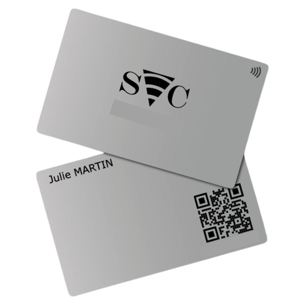 TARJETA DE PRESENTACION GERENCIAL NFC metalica PLATEADA